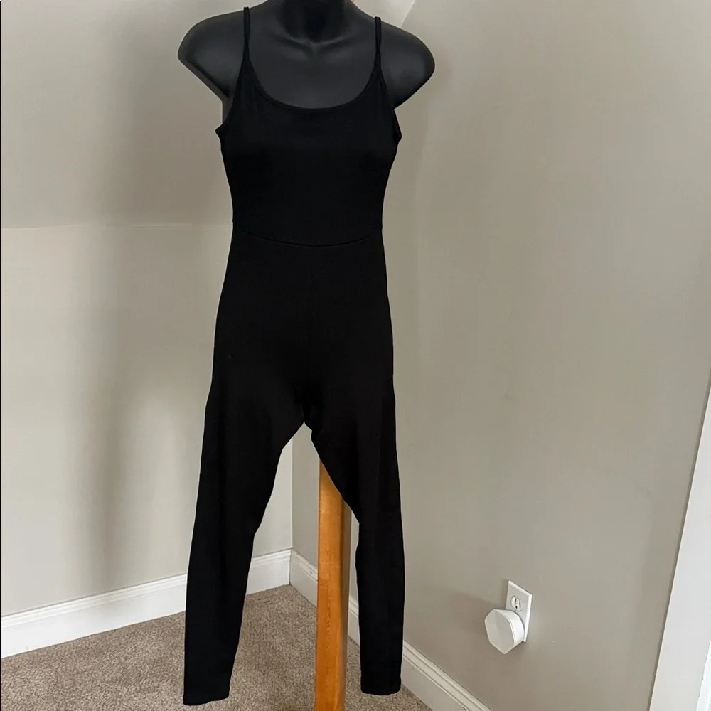 Black Ribbed Jumpsuit - Picture 2 of 7